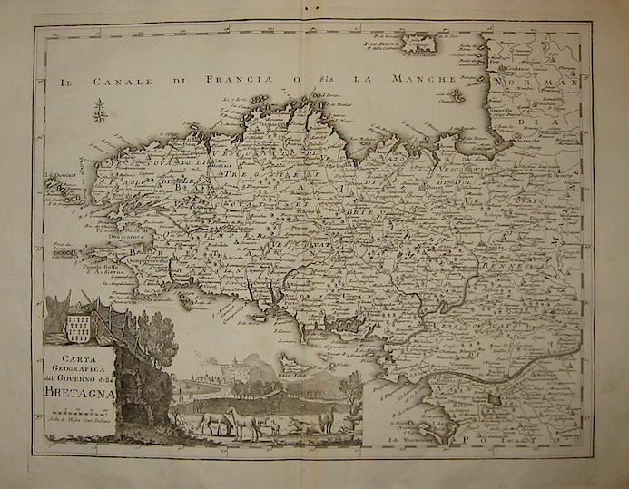 Albrizzi Giambattista (1698-1777) Carta geografica del Governo della Bretagna 1750 Venezia 